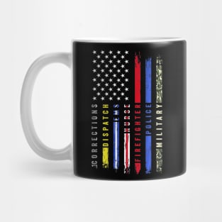 First Responders Hero Flag Nurse EMS Police Fire Military Mug